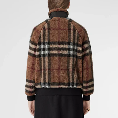 (W) Burberry Jaket Wol Check Kerah Tinggi Coklat Birch. 80444121 Shop (W) Burberry Jaket Wol Check Kerah Tinggi Coklat Birch. 80444121