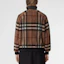 Shop (W) Burberry Jaket Wol Check Kerah Tinggi Coklat Birch. 80444121