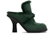 (W) Burberry Highland 'Hijau Velvet Square Toe High Heel Mules' 80773881