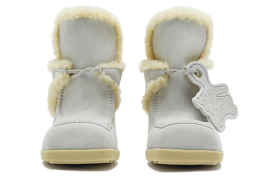 Lookbook (W) Burberry Highland Peep-Toe Slipper 'Foam White' Putih 80773791