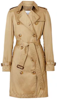 (Women) Burberry Honey Beige Double-Breasted Mid-Length Trench Coat 80140171 (Women) Burberry Honey Beige Double-Breasted Mid-Length Trench Coat 80140171
