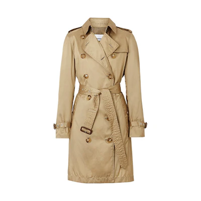 (Women) Burberry Honey Beige Double-Breasted Mid-Length Trench Coat 80140171