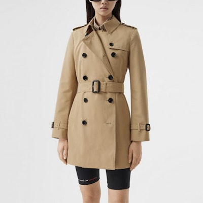 (Women) Burberry Honey Beige Mid-Length Trench Coat Double-Breasted 80271961 Purchase (Women) Burberry Honey Beige Mid-Length Trench Coat Double-Breasted 80271961