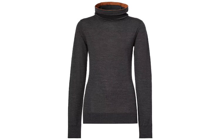 (Women) Burberry Hoodie Wool Sweater Dark Heather Gray 80372121