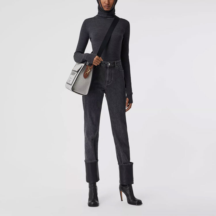 (Women) Burberry Hoodie Wool Sweater Dark Heather Gray 80372121 圖 3