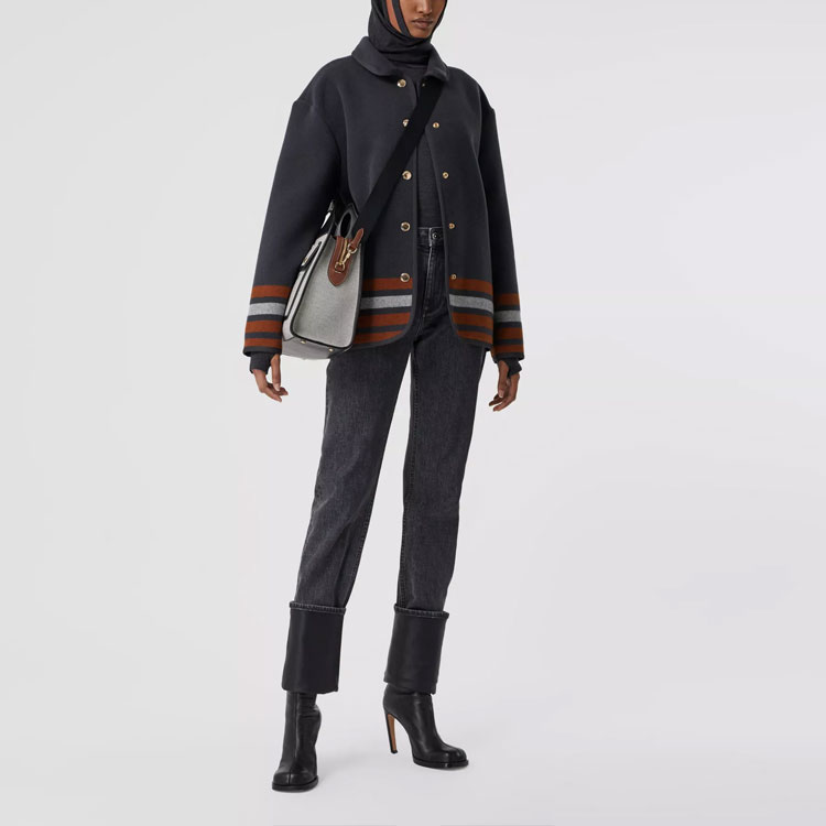 (Women) Burberry Hoodie Wool Sweater Dark Heather Gray 80372121 圖 4