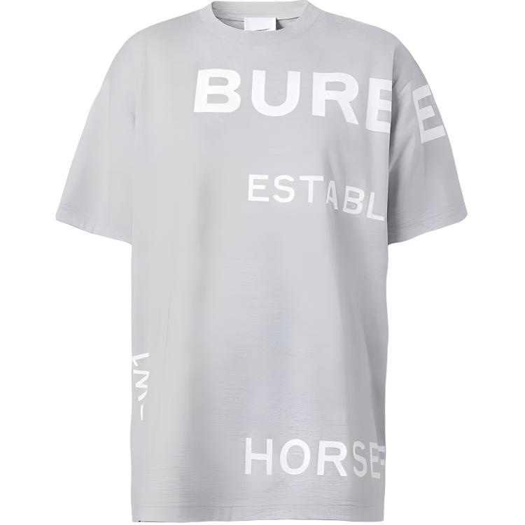 (Women) Burberry Horseferry Cotton Oversized T-Shirt Light Grey 80289041