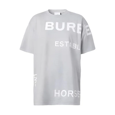 (Women) Burberry Horseferry Cotton Oversized T-Shirt Light Grey 80289041