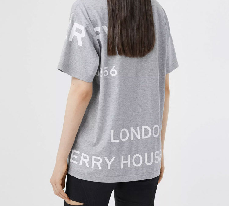 (Women) Burberry Horseferry Cotton Oversized T-Shirt Light Grey 80289041 圖 4