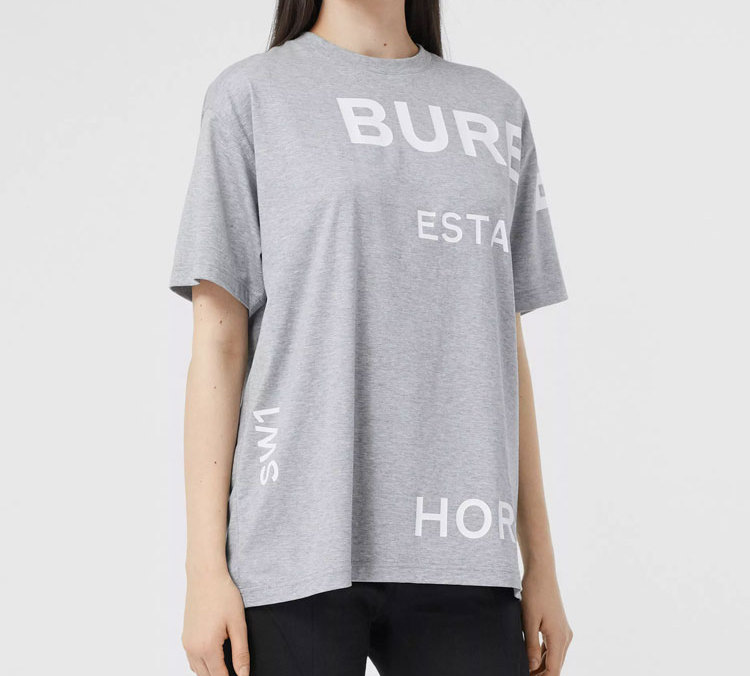 (Women) Burberry Horseferry Cotton Oversized T-Shirt Light Grey 80289041 圖 5