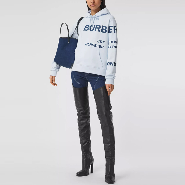 Lookbook (Women) Burberry Horseferry Print Pullover Sweatshirt Light Blue 80407681