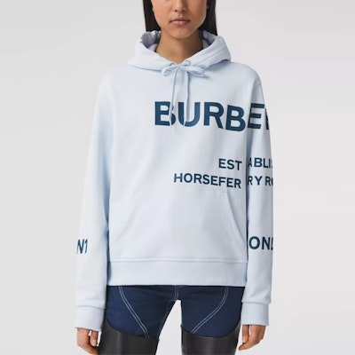 (Women) Burberry Horseferry Print Pullover Sweatshirt Light Blue 80407681 Shop (Women) Burberry Horseferry Print Pullover Sweatshirt Light Blue 80407681