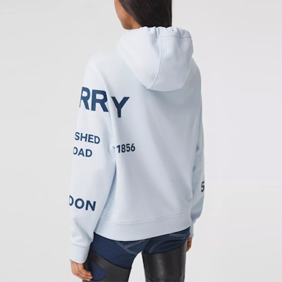 (Women) Burberry Horseferry Print Pullover Sweatshirt Light Blue 80407681 Purchase (Women) Burberry Horseferry Print Pullover Sweatshirt Light Blue 80407681