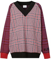 (Women) Burberry Houndstooth Merino Wool Knit Sweater Red 80378291 (Women) Burberry Houndstooth Merino Wool Knit Sweater Red 80378291