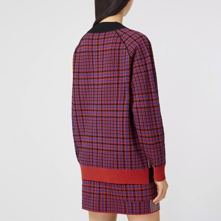 Purchase (W) バーバリー ハウンドトゥース メリノウール ニットセーター レッド 80378291