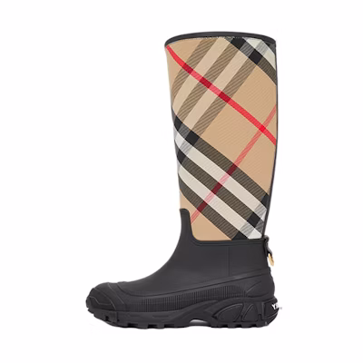 (W) Burberry House Check-Panel Rain Boots 'Brown'