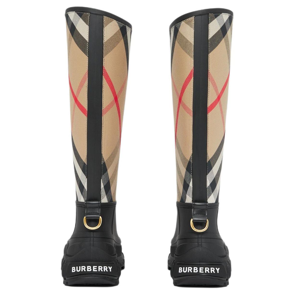 Shop (W) バーバリー ハウスチェック レインブーツ (ブラウン) 80419601