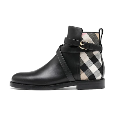(W) Burberry House Check Ankle Boot 'Black'