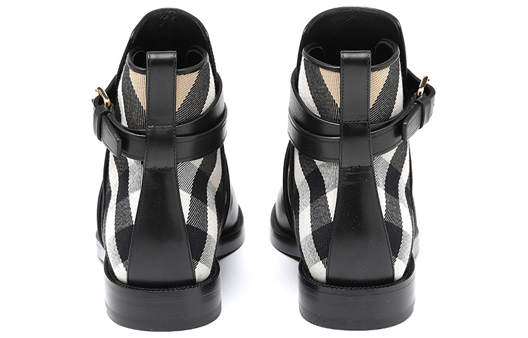 Lookbook (W) バーバリー ハウスチェック アンクルブーツ (黒) 8042366