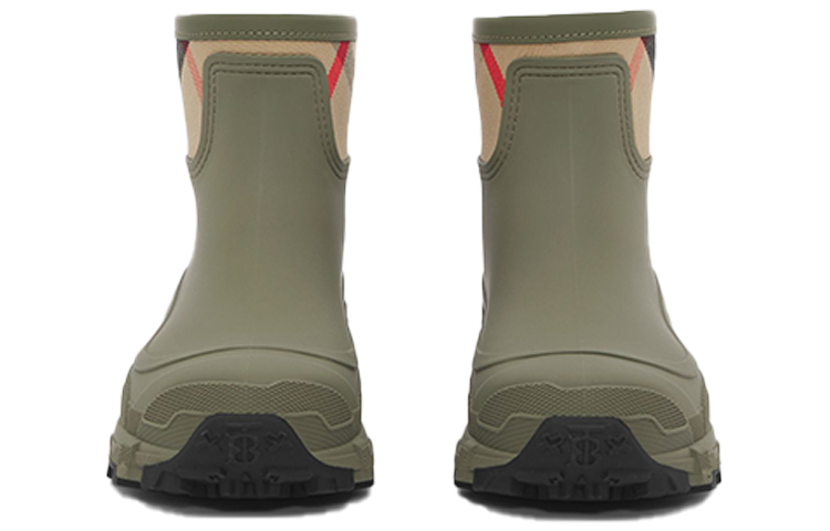 (W) Burberry House Check Panel Rain Boot 'Dark Fern Green' 圖 3