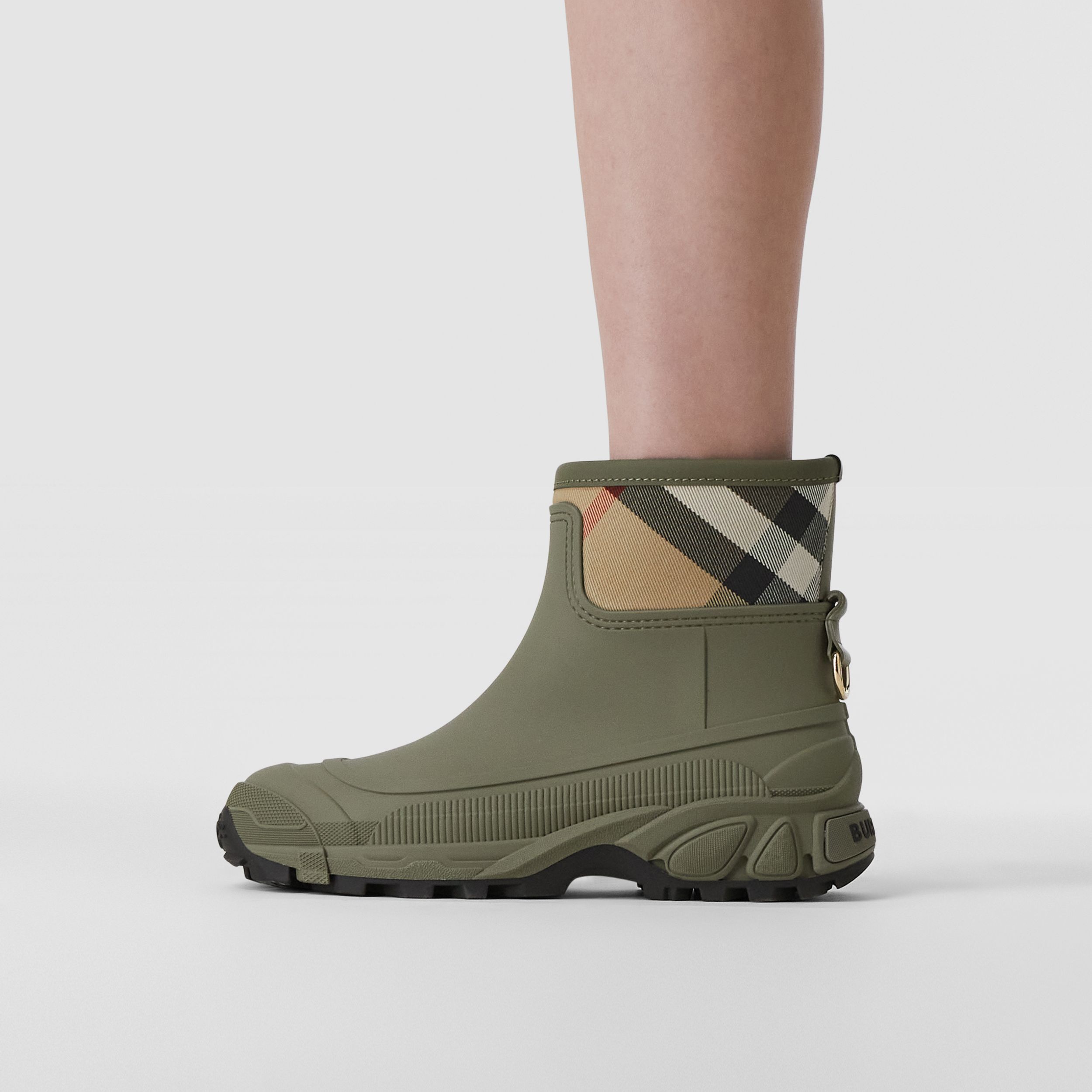 (W) Burberry House Check Panel Rain Boot 'Dark Fern Green' 圖 4