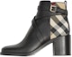 Buy (W) Burberry House Check Trim Sepatu Boot Tumit 'Hitam Beige' 80423681