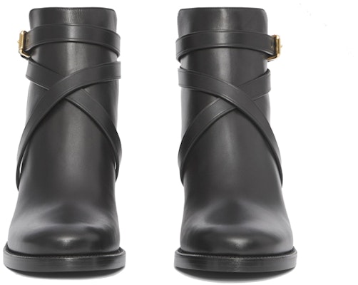 (W) Burberry House Check Trim Sepatu Boot Tumit 'Hitam Beige' 80423681 Lookbook (W) Burberry House Check Trim Sepatu Boot Tumit 'Hitam Beige' 80423681