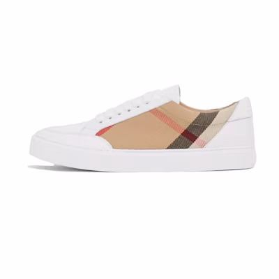 (W) Burberry House Leather 'Checkered Patchwork White'