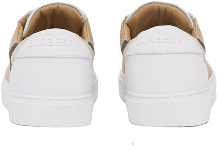 博柏利 House 皮革 格紋拼運動 時尚板鞋 女款 光白色 Purchase 博柏利 House 皮革 格紋拼運動 時尚板鞋 女款 光白色