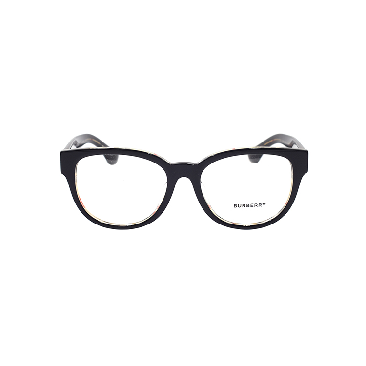 Lookbook (Women) Burberry Icon Check Round Optical Glasses Women Black B2410-F-4121