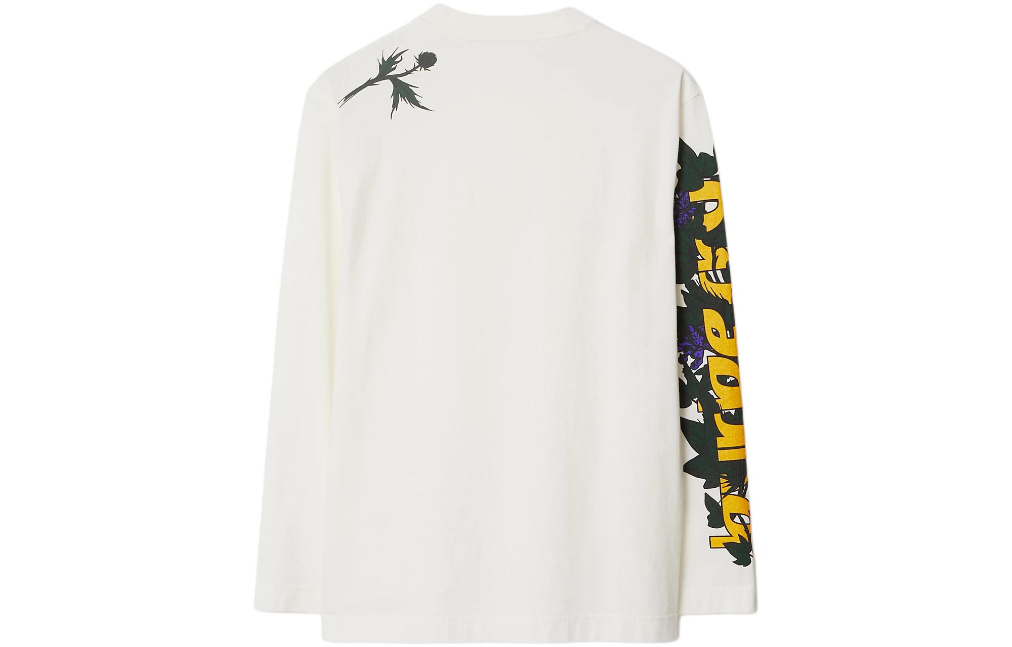 Lookbook (W) Burberry Ivy Print Oversized Long Sleeve T-Shirt Wanita SS24 - Salt Crystal. 80906421