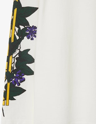 (W) Burberry Ivy Print Oversized Long Sleeve T-Shirt Wanita SS24 - Salt Crystal. 80906421 1