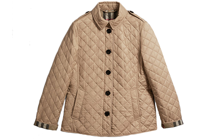 (Women) Burberry Khaki Single-Breasted Jacket 80213621