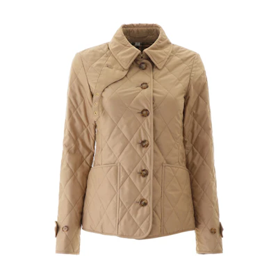 (Women) Burberry Khaki Single-Breasted Long Sleeve Cotton Jacket 80233211