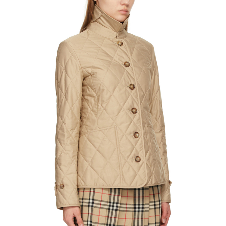 (Women) Burberry Khaki Single-Breasted Long Sleeve Cotton Jacket 80233211 圖 5