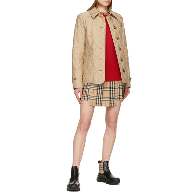 (Women) Burberry Khaki Single-Breasted Long Sleeve Cotton Jacket 80233211 圖 7