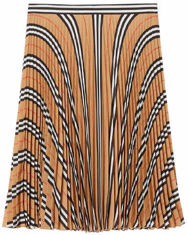 women-burberry-khaki-striped-a-line-pleated-midi-skirt-80256711