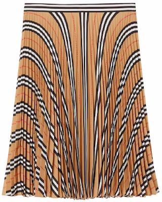 (W) Burberry Khaki Striped A-Line Pleated Midi Skirt dalam Warna Khaki. 80256711 Buy (W) Burberry Khaki Striped A-Line Pleated Midi Skirt dalam Warna Khaki. 80256711