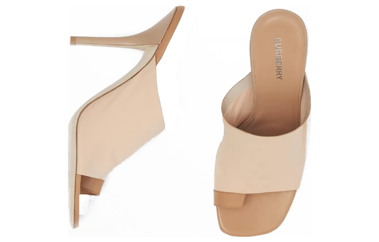 Lookbook (W) バーバリー ニット&レザー ミュール (ベージュ) 80526181