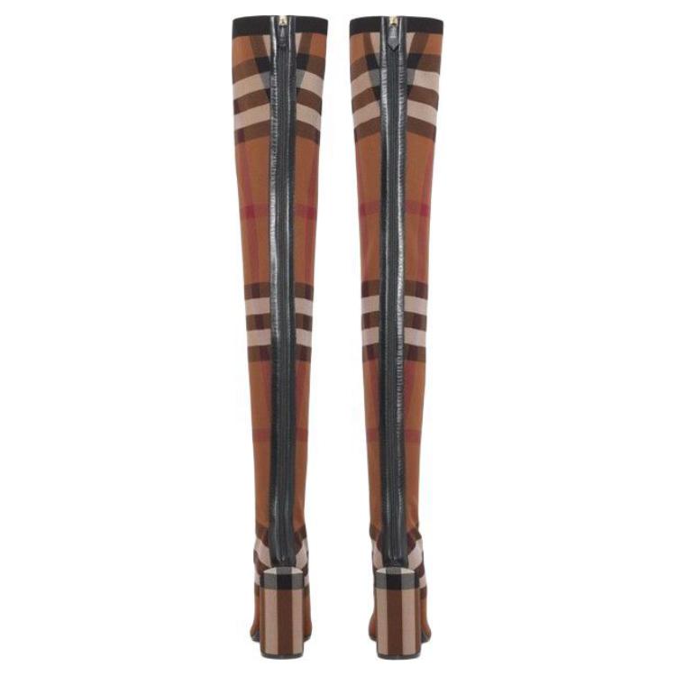 (W) Burberry Knit Check Over-The-Knee Boots 'Birch Brown' 圖 4