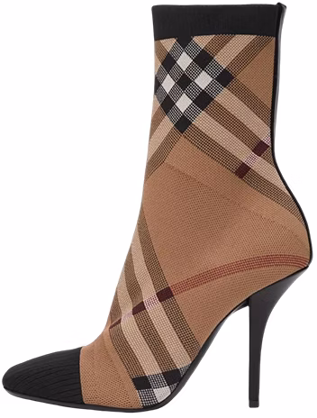 women-burberry-knit-check-short-boots-brown-80631601