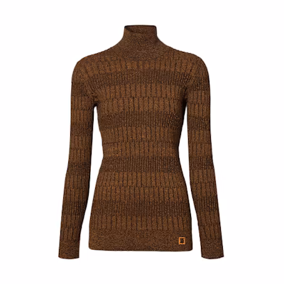 (Women) Burberry Knit Turtleneck Pullover in Bright Orange 80363021