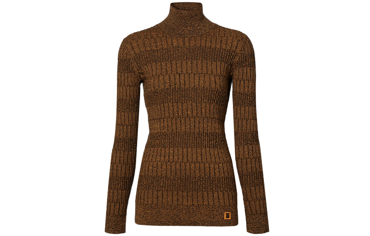 Order (W) Suéter Burberry de punto cuello alto en naranja brillante. 80363021