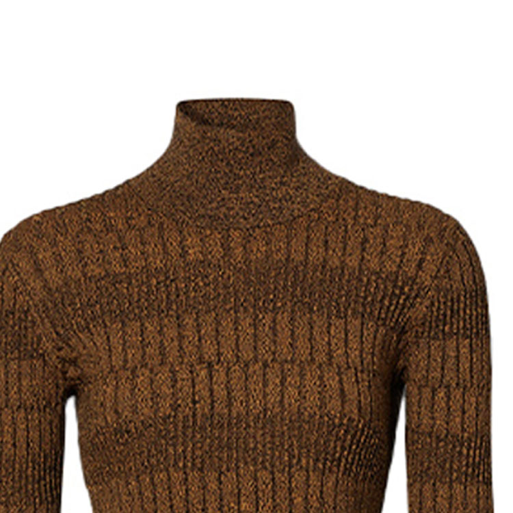 Details for (W) Suéter Burberry de punto cuello alto en naranja brillante. 80363021