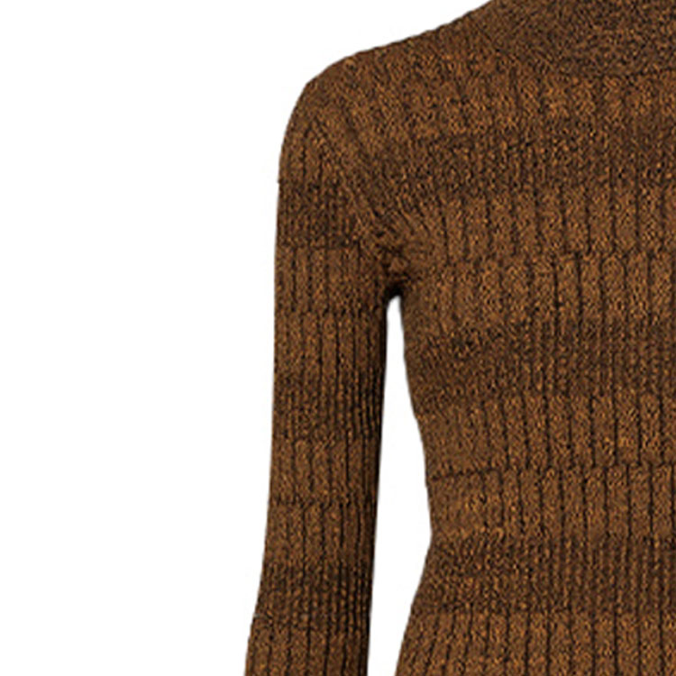 Sizing (W) Suéter Burberry de punto cuello alto en naranja brillante. 80363021