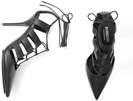 Order (W) Burberry Tacones de Cuero con Cordones y Recortes 'Negro' 80419481