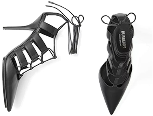 (W) Burberry Tacones de Cuero con Cordones y Recortes 'Negro' 80419481 Order (W) Burberry Tacones de Cuero con Cordones y Recortes 'Negro' 80419481