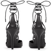 Lookbook (W) Burberry Tacones de Cuero con Cordones y Recortes 'Negro' 80419481