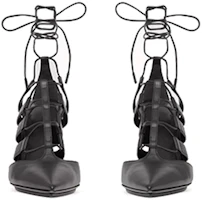 Shop (W) Burberry Tacones de Cuero con Cordones y Recortes 'Negro' 80419481