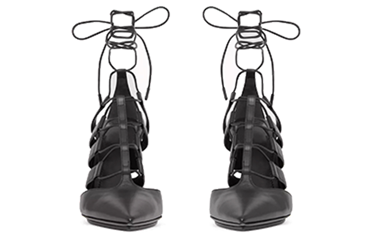 Shop (W) Burberry Sepatu High Heels Kulit Cut-Out Tali 'Hitam' 80419481